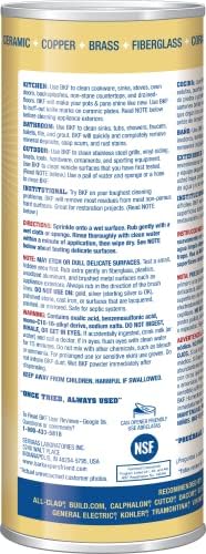 Bar Keepers Friend Powder Cleanser 21 oz - Multipurpose Cleaner for Kitchen Bathroom More