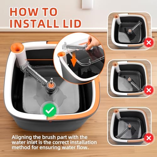 KZKR Spin Mop and Bucket Set with 4 Microfiber Pads