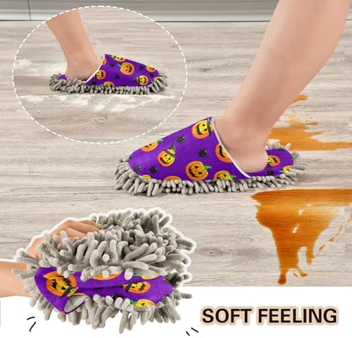 Burbuja Halloween Pumpkin Mop Slippers for Women Men