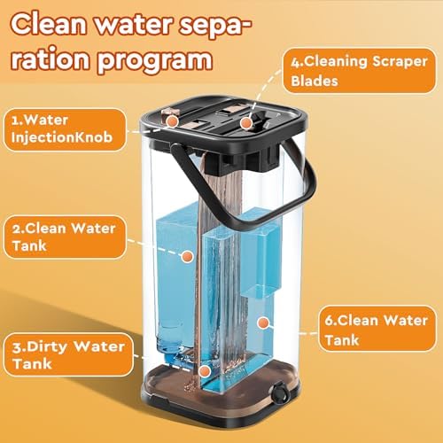 SWIFTIRON Mop Set with Bucket and Wringer 4 Refills Included