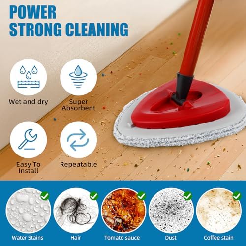 3PCS Spin Mop Heads 1 Mop Base Compatible with OCedar Systems