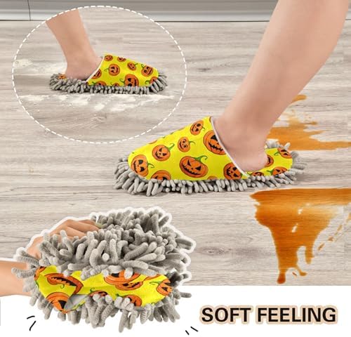 Burbuja Jack O Lantern Mop Slippers for Home Cleaning 1