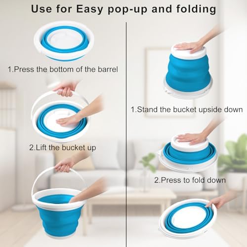 10L Foldable Mop Bucket with Handle for Cleaning