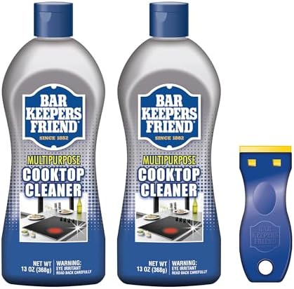 Bar Keepers Friend Cooktop Cleaner with Scraper - 2 x13 oz