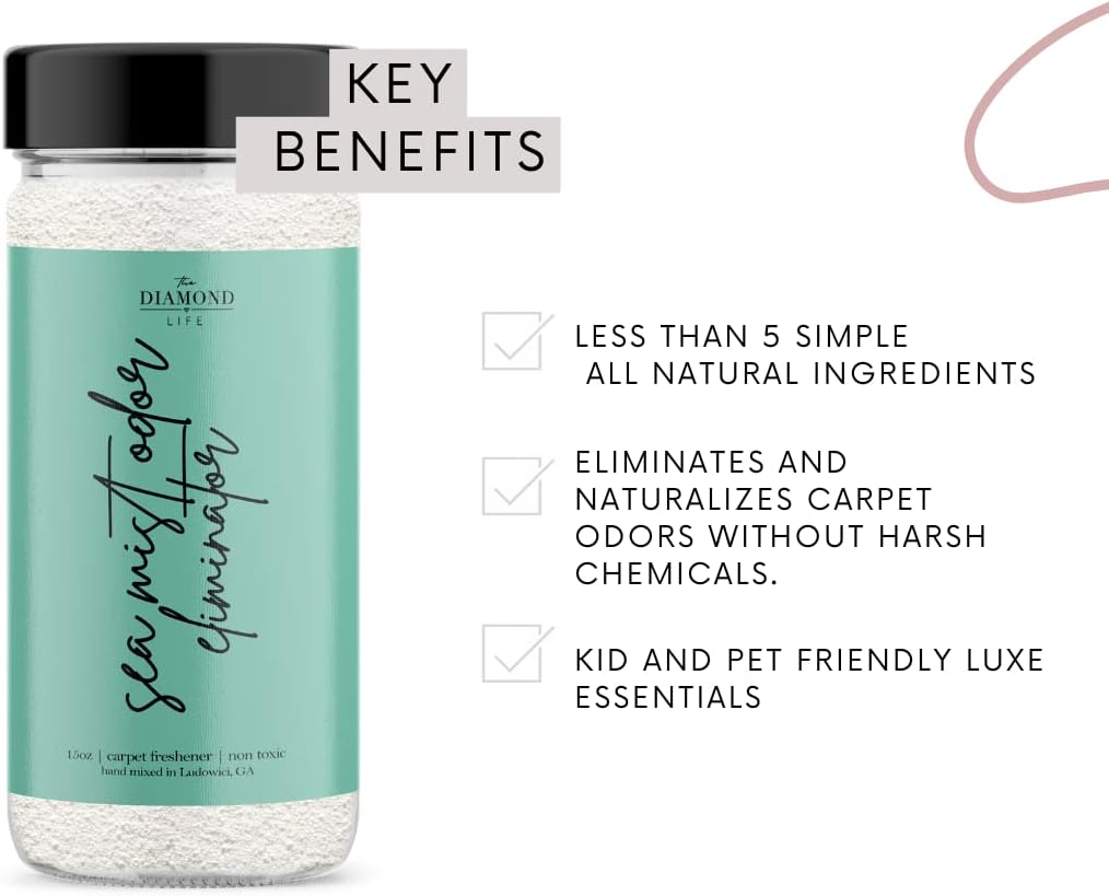 Home Sea Mist Natural Carpet Deodorizer Powder for Carpets Mattresses and Pet Beds