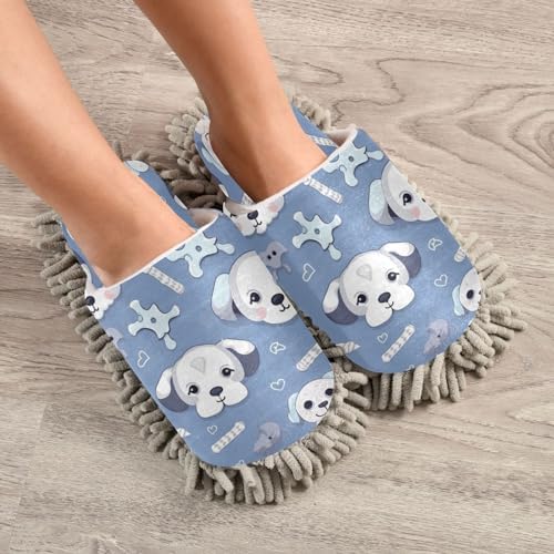 Bulletgxll Dog Heads Mopping Slippers - M