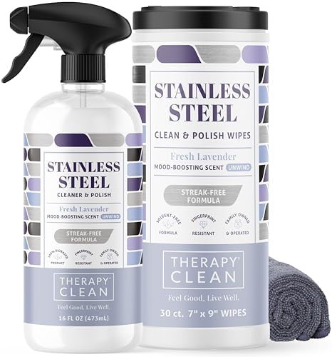 Therapy Stainless Steel Cleaner Polish Wipes Bundle 1