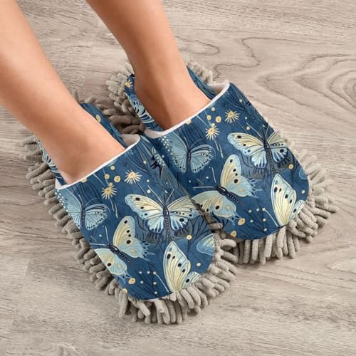 Zhirexin Butterfly Cleaning Mop Slippers