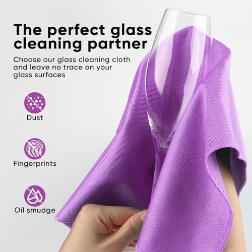 HOMEXCEL Microfiber Cleaning Cloths 6 Pack Lint Free Streak Free
