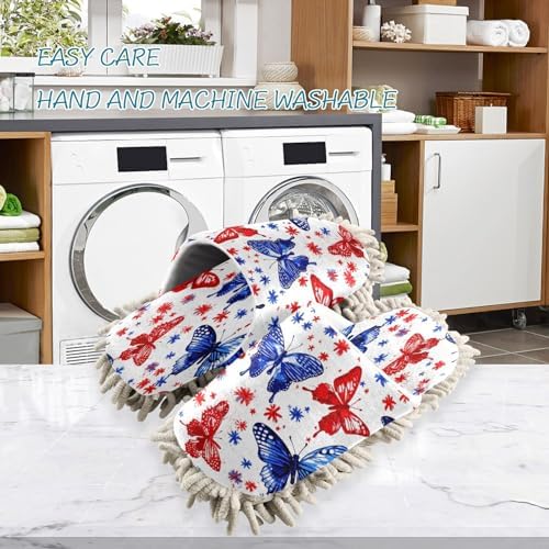 Zhirexin Butterfly Mop Slippers for House Cleaning