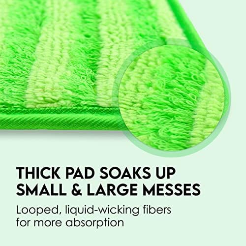 Turbo Microfiber Mop Refills 4 Pack - Reusable Thick Washable Dust Mop Heads