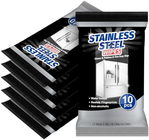Heigble 6 Pack Stainless Steel Cleaner Wipes