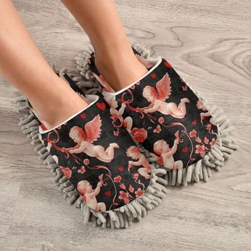 Bulletgxll Cartoon Cupids Cleaning Slippers Mop Pads