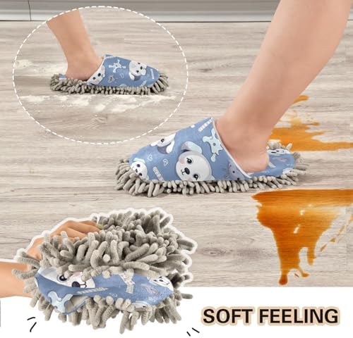 Bulletgxll Dog Heads Mopping Slippers - M