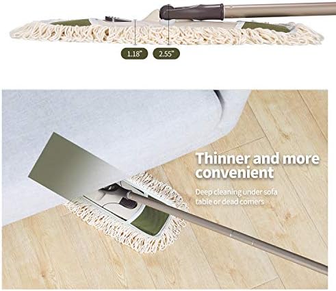 Eyliden Dust Mop with Reversible Pads and Height Adjustable Handle
