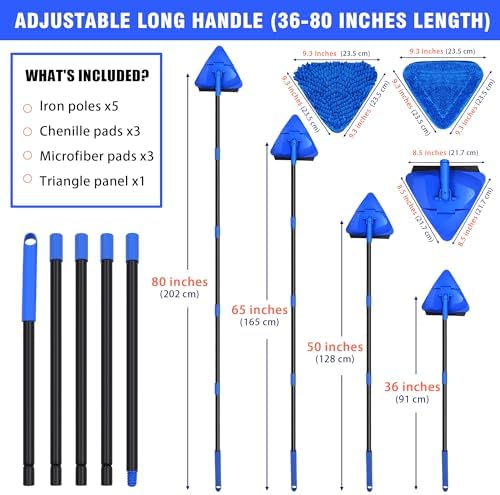 Dolanx 80 Inch Wall Mop with 180 Folding and 360 Swivel