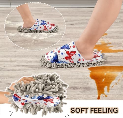 Zhirexin Butterfly Mop Slippers for House Cleaning