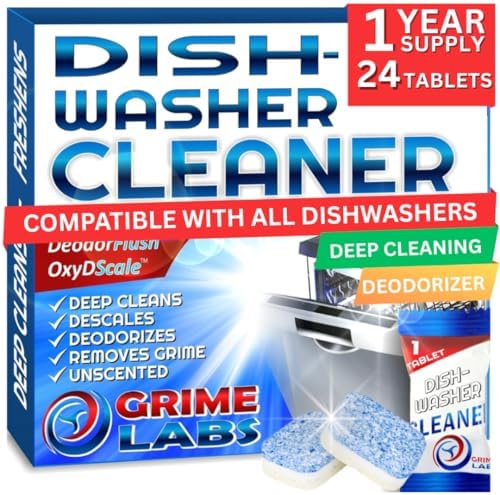 GRIME LABS Dishwasher Cleaner Tablets 24 Pack 1
