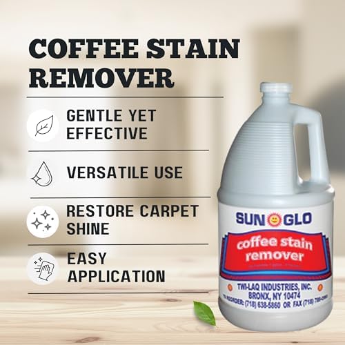 Sun-Glo Ultra-Efficient Coffee Stain Remover for Upholstery Carpet - 4x1 Gallon Case