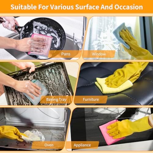 Inkhut 2 in 1 Microfiber Wire Dishcloth Cleaning Rags