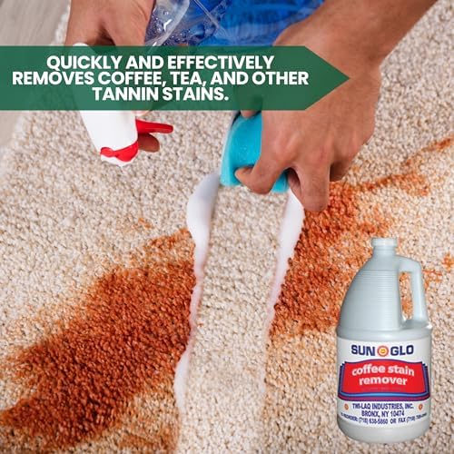 Sun-Glo Ultra-Efficient Coffee Stain Remover for Upholstery Carpet - 4x1 Gallon Case