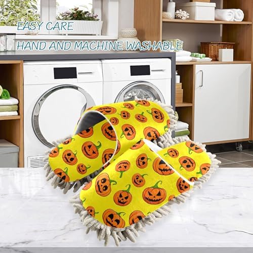Burbuja Jack O Lantern Mop Slippers for Home Cleaning 1