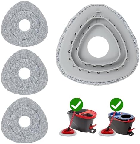 3PCS Spin Mop Heads 1 Mop Base Compatible with OCedar Systems