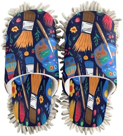 Bulletgxll Colorful Mop Slippers - Washable Comfortable and Versatile