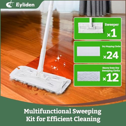 Eyliden Long Handle Dust Mop with 36 Refills
