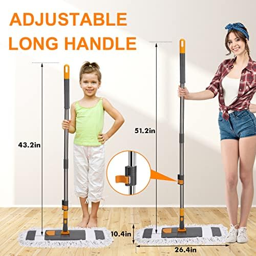 MASTERTOP Dust Mop for Floor Cleaning with 2 Pads