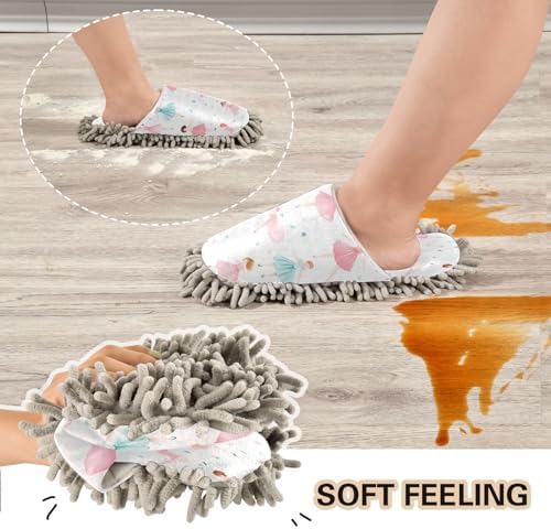 Bulletgxll Little Ballerinas Mop Slippers - Unisex Washable Microfiber