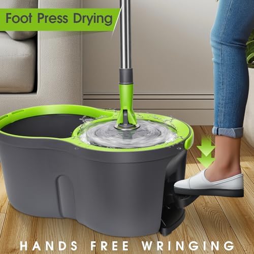 Masthome Spin Mop Bucket with Wringer Set