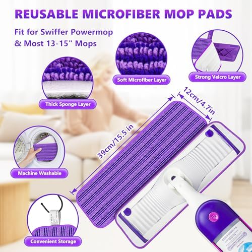 BPAWA Microfiber Mop with 4 Reusable Pads for Hardwood Floors
