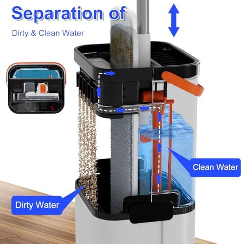 TIVAXO Mop and Bucket Set with Automatic Water Separation