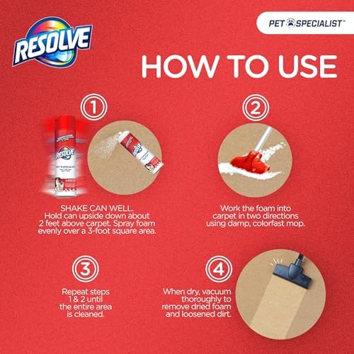 Resolve Pet Specialist Heavy Traffic Foam Carpet Cleaner 22oz 1