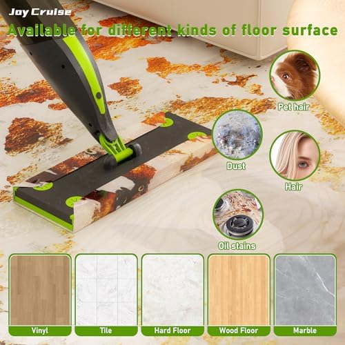 Purifine Floor Cleaner Mop Kit with 60 Dry Pads 420ML Refillable Bottle