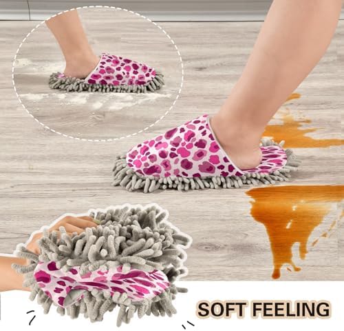Zhirexin Leopard Microfiber Mop Slippers for Men Women