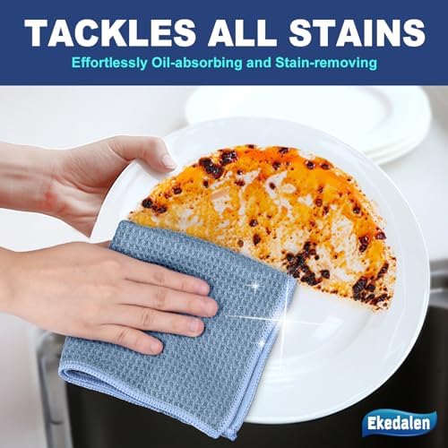 Ekedalen Waffle Weave Microfiber Cleaning Cloth 6 Pack