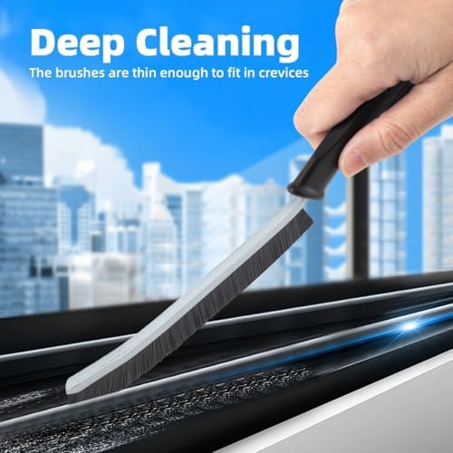 TQRR 3Pcs Hard Bristle Crevice Cleaning Brush Set Black