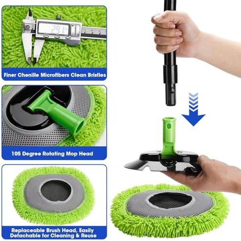 Dowos Wall Cleaner with 15 Elbow Extension Pole