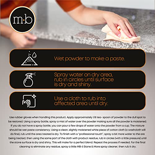 MB-11 Marble Polishing Powder with Microfiber Cloth - Restore Stone Shine