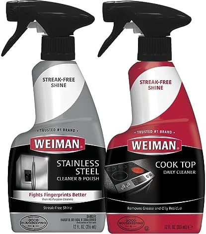 Weiman Cooktop Cleaner - 12 Ounce - Stainless Steel Safe