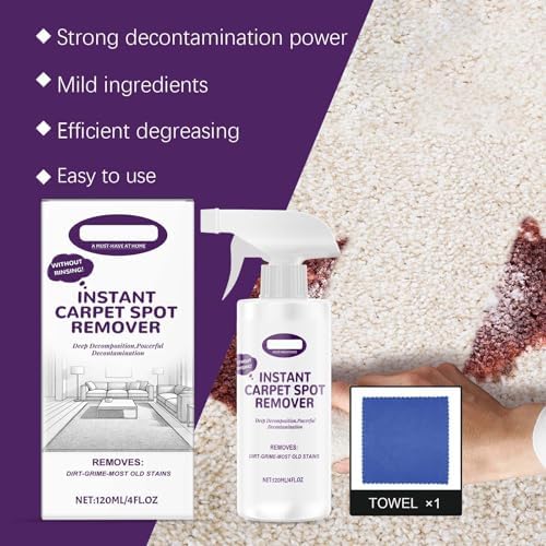 Instant Carpet Spot Remover with Reusable Cloth