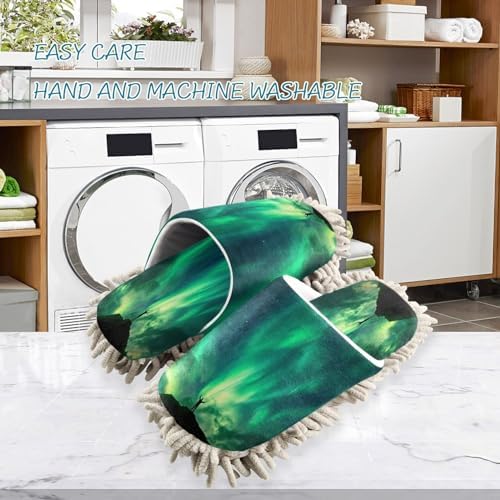 Zhirexin Green Aurora Borealis Cleaning Slippers 1