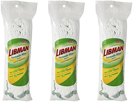 Libman Tornado Spin Mop System with 1 Refill Head and 3 Cotton Mop Refills