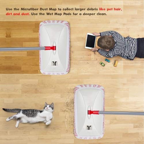 Masthome Extra Large Microfiber Dust Mop with 5 Pads and Scraper