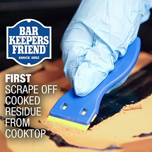 Bar Keepers Friend Cooktop Cleaner with Scraper and Sponge