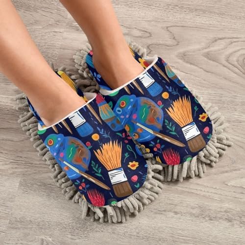 Bulletgxll Colorful Mop Slippers - Washable Comfortable and Versatile