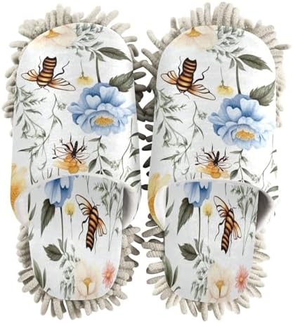 Bulletgxll Bees and Flowers Cleaning Slippers - M