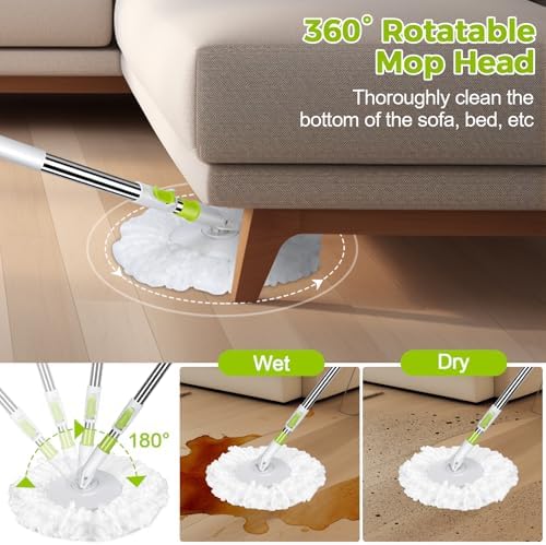 Masthome Spin Mop and Bucket Set with Wringer
